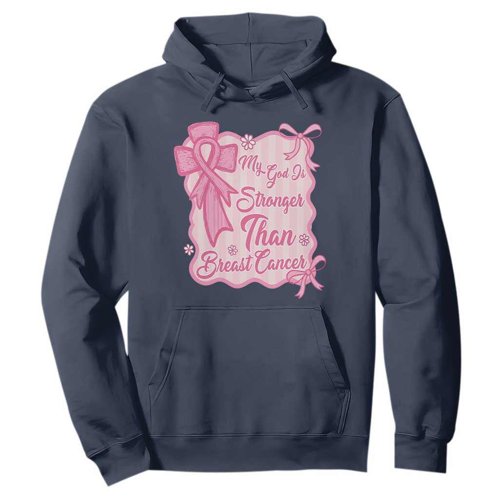 My God Is Stronger Than Breast Cancer Hoodie Christian Support Gift