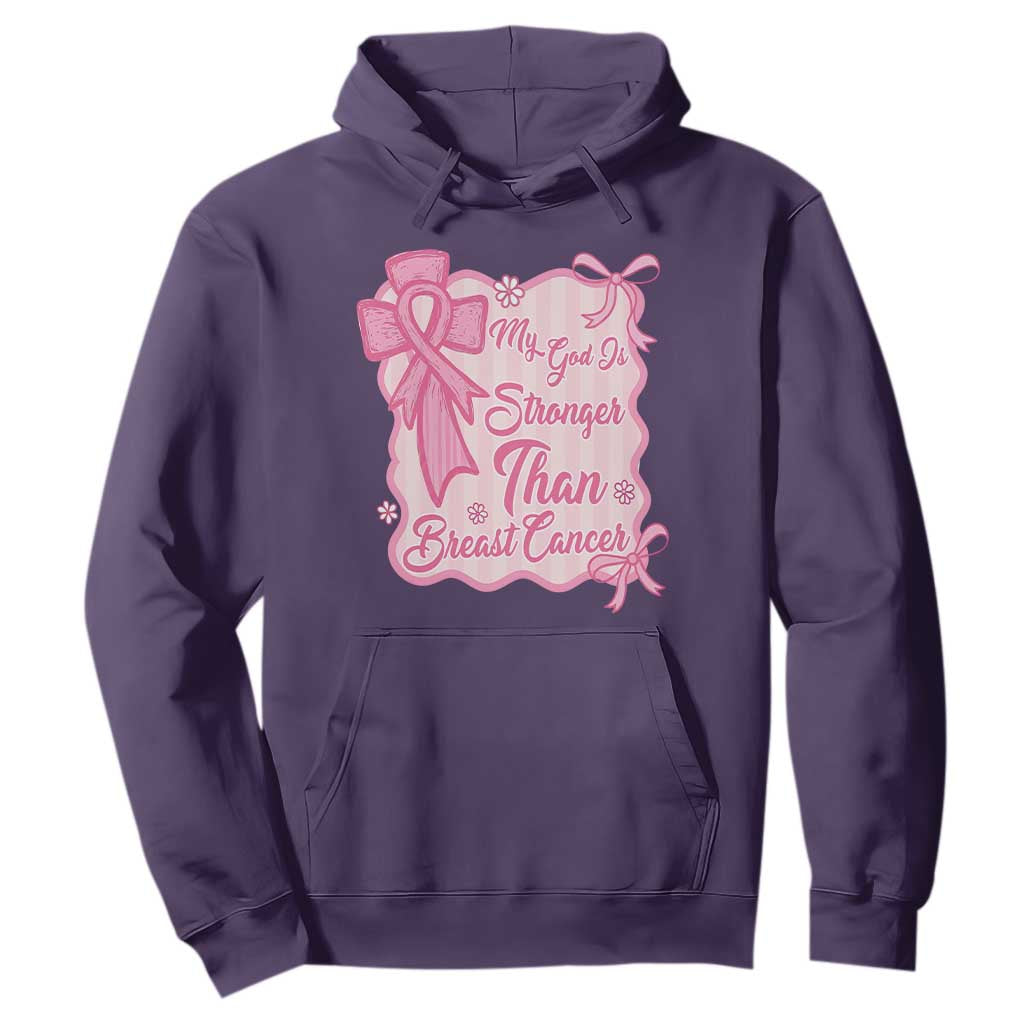 My God Is Stronger Than Breast Cancer Hoodie Christian Support Gift