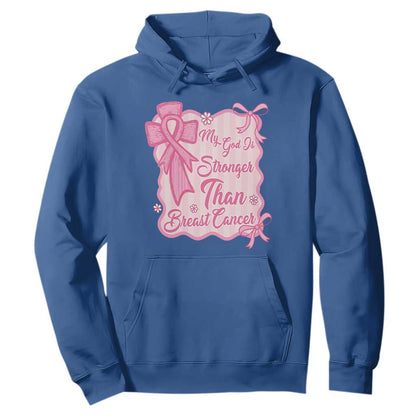 My God Is Stronger Than Breast Cancer Hoodie Christian Support Gift