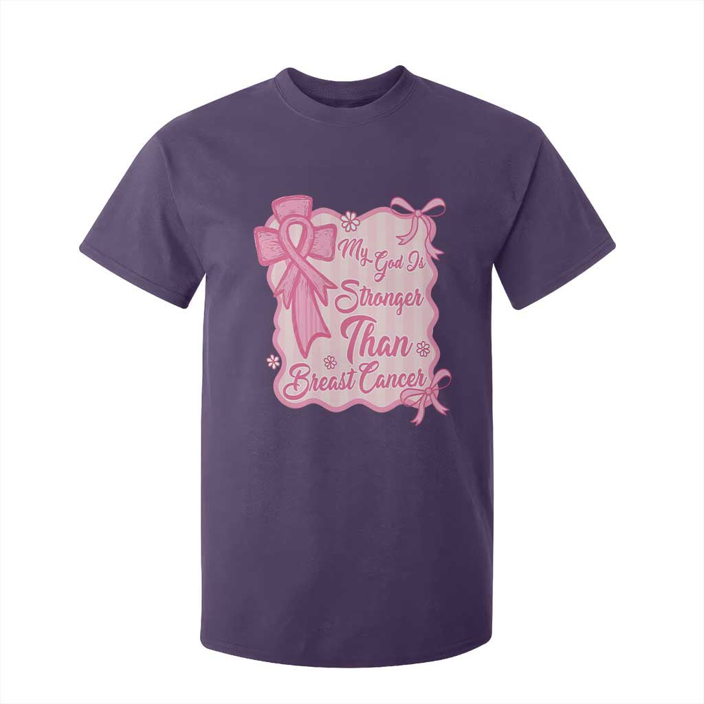 My God Is Stronger Than Breast Cancer T Shirt For Kid Christian Support Gift