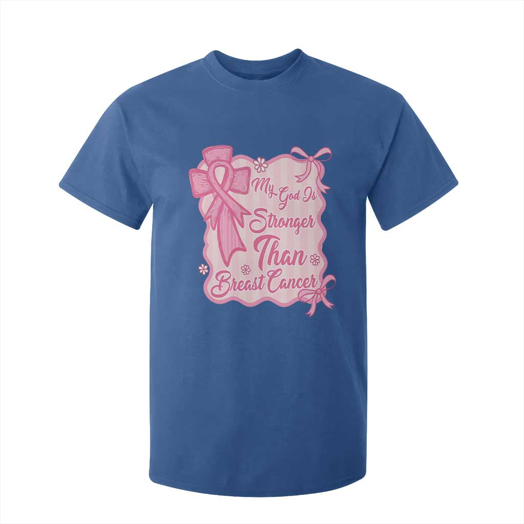 My God Is Stronger Than Breast Cancer T Shirt For Kid Christian Support Gift