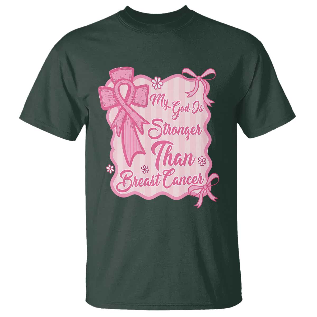 My God Is Stronger Than Breast Cancer T Shirt Christian Support Gift