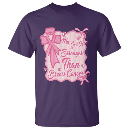 My God Is Stronger Than Breast Cancer T Shirt Christian Support Gift