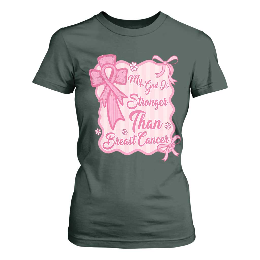 My God Is Stronger Than Breast Cancer T Shirt For Women Christian Support Gift