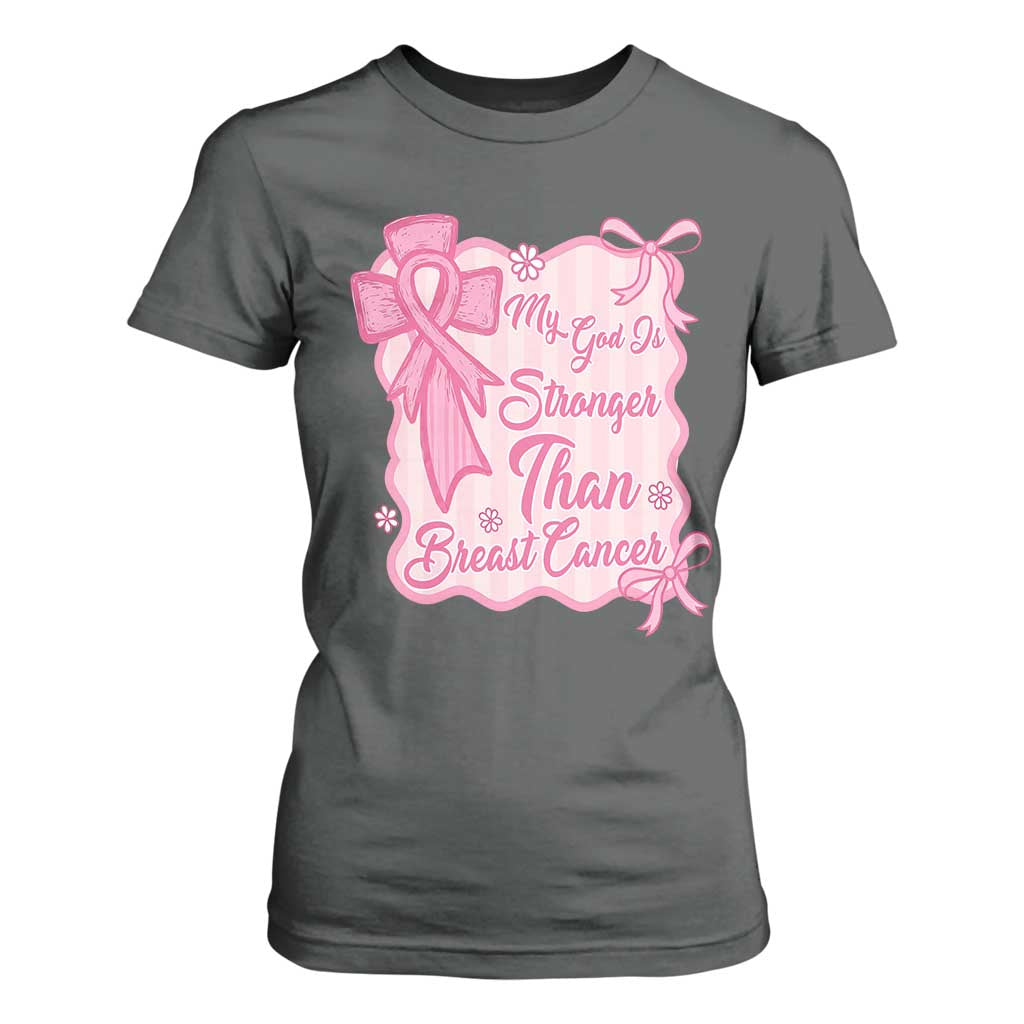 My God Is Stronger Than Breast Cancer T Shirt For Women Christian Support Gift