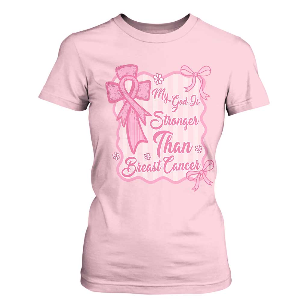 My God Is Stronger Than Breast Cancer T Shirt For Women Christian Support Gift