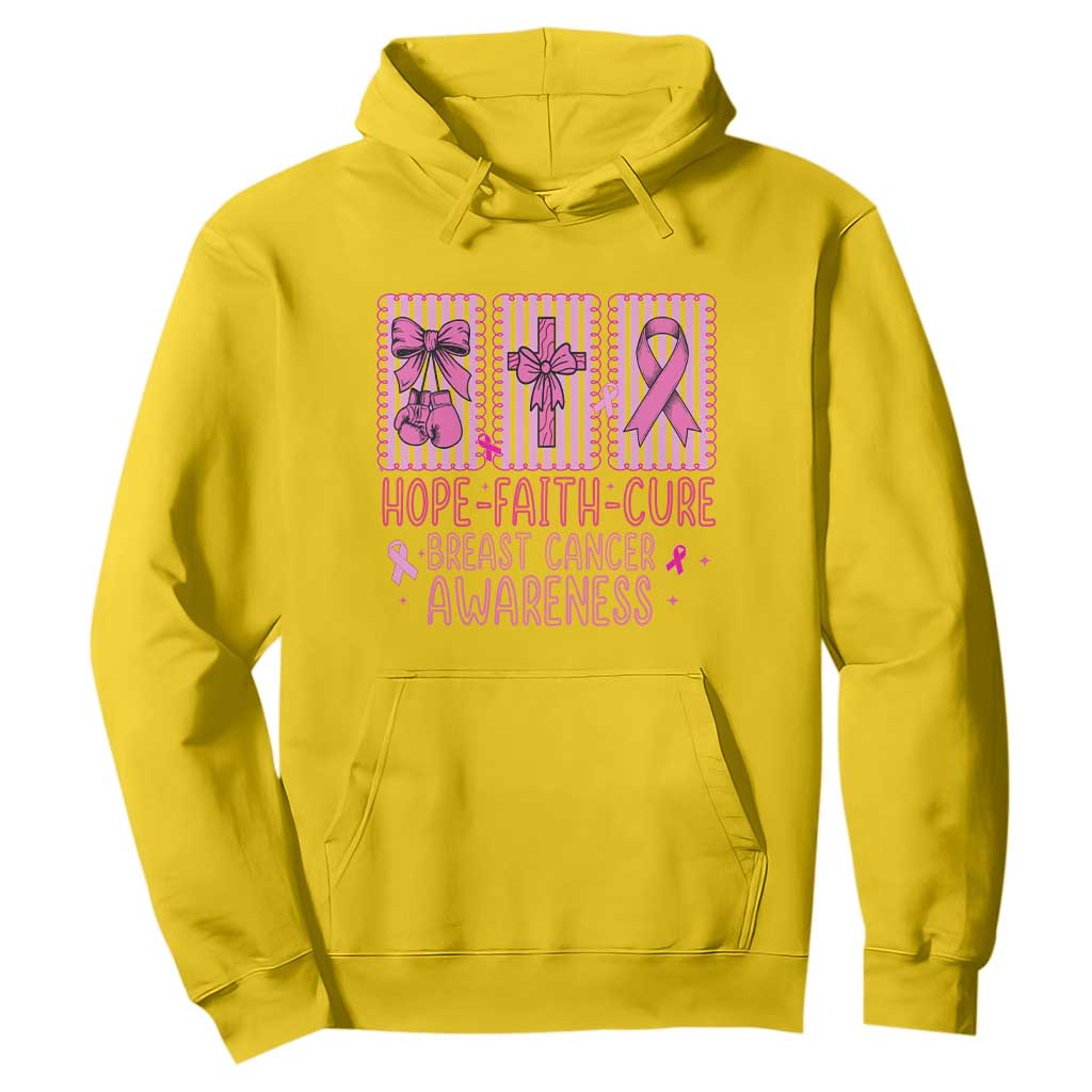 Hope Faith Cure Breast Cancer Hoodie Pink Ribbon Survivor Support Gift