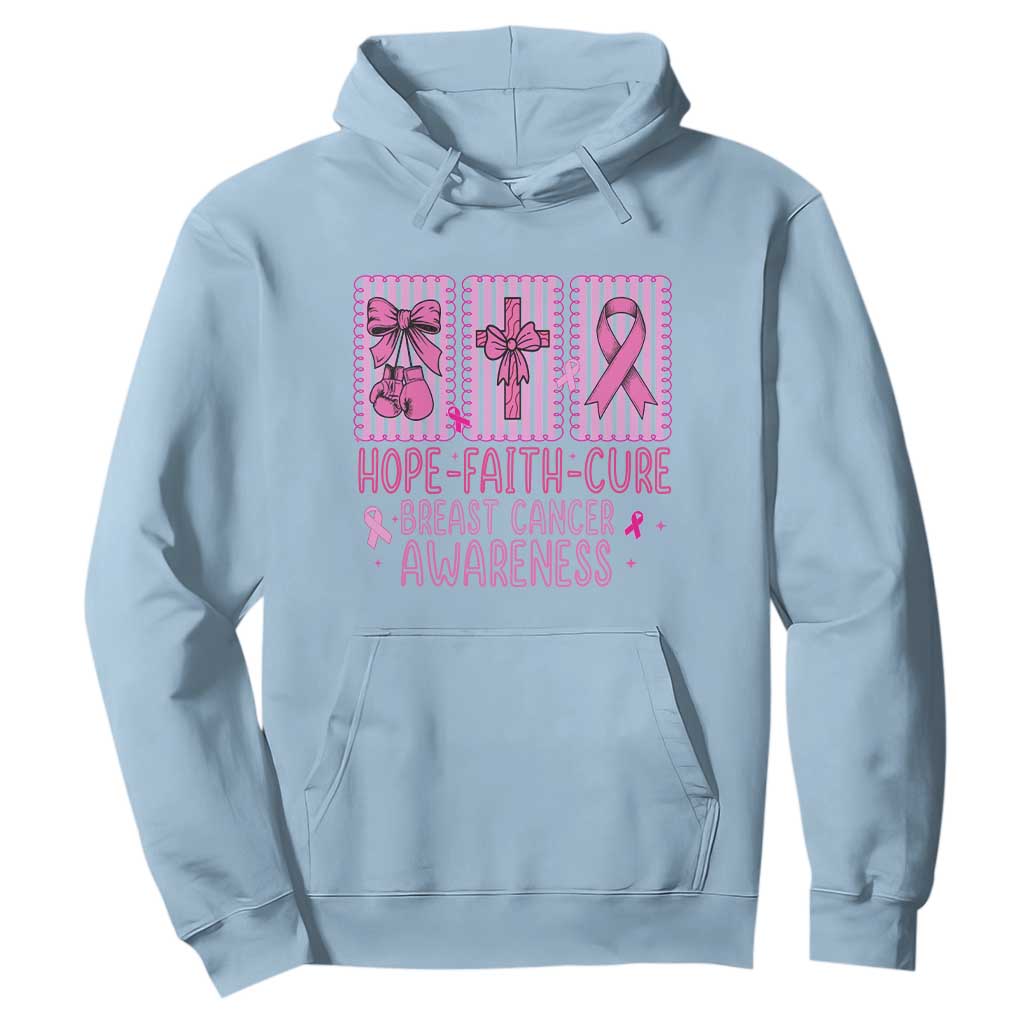 Hope Faith Cure Breast Cancer Hoodie Pink Ribbon Survivor Support Gift