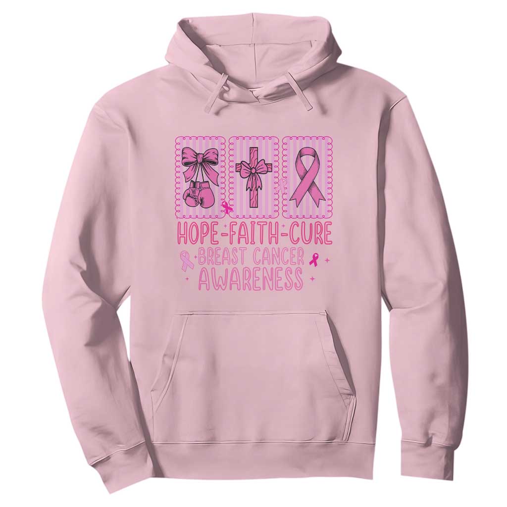 Hope Faith Cure Breast Cancer Hoodie Pink Ribbon Survivor Support Gift