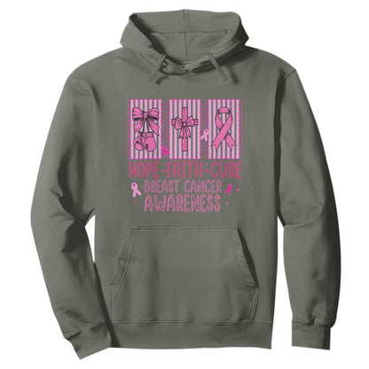 Hope Faith Cure Breast Cancer Hoodie Pink Ribbon Survivor Support Gift