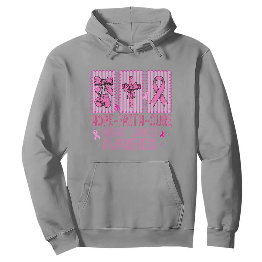 Hope Faith Cure Breast Cancer Hoodie Pink Ribbon Survivor Support Gift