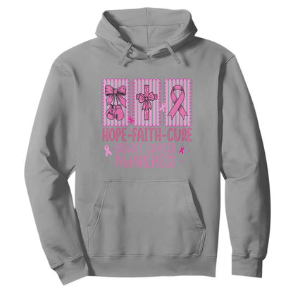 Hope Faith Cure Breast Cancer Hoodie Pink Ribbon Survivor Support Gift