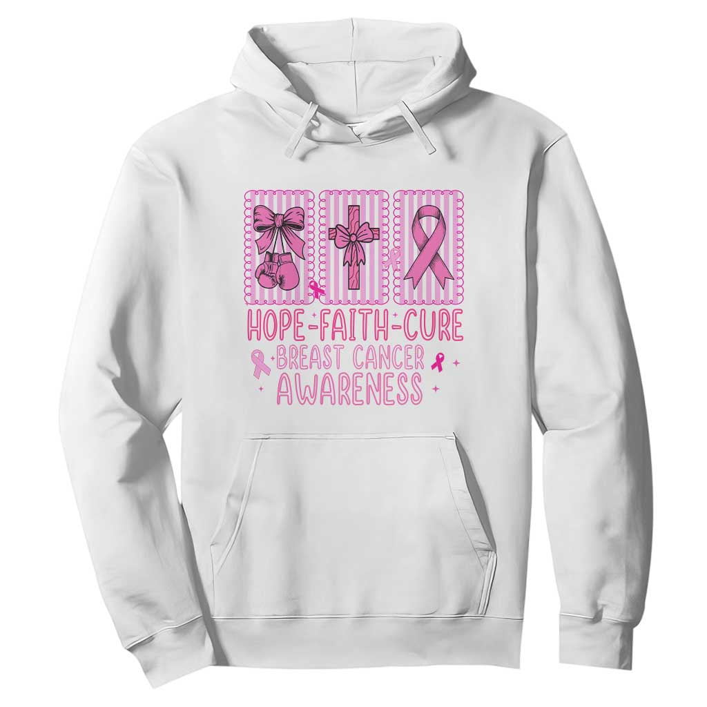 Hope Faith Cure Breast Cancer Hoodie Pink Ribbon Survivor Support Gift