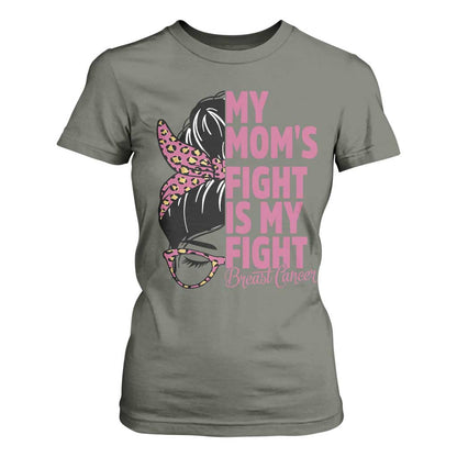 Breast Cancer Support T Shirt For Women My Moms Fight My Fight
