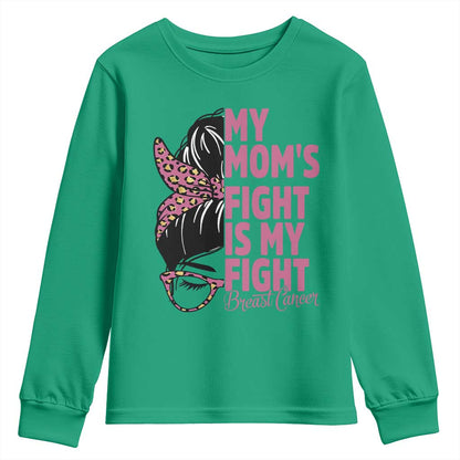 Breast Cancer Support Youth Sweatshirt My Moms Fight My Fight