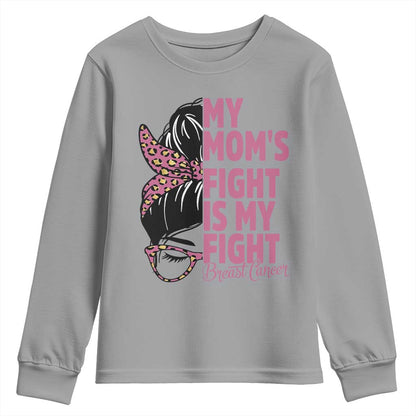 Breast Cancer Support Youth Sweatshirt My Moms Fight My Fight