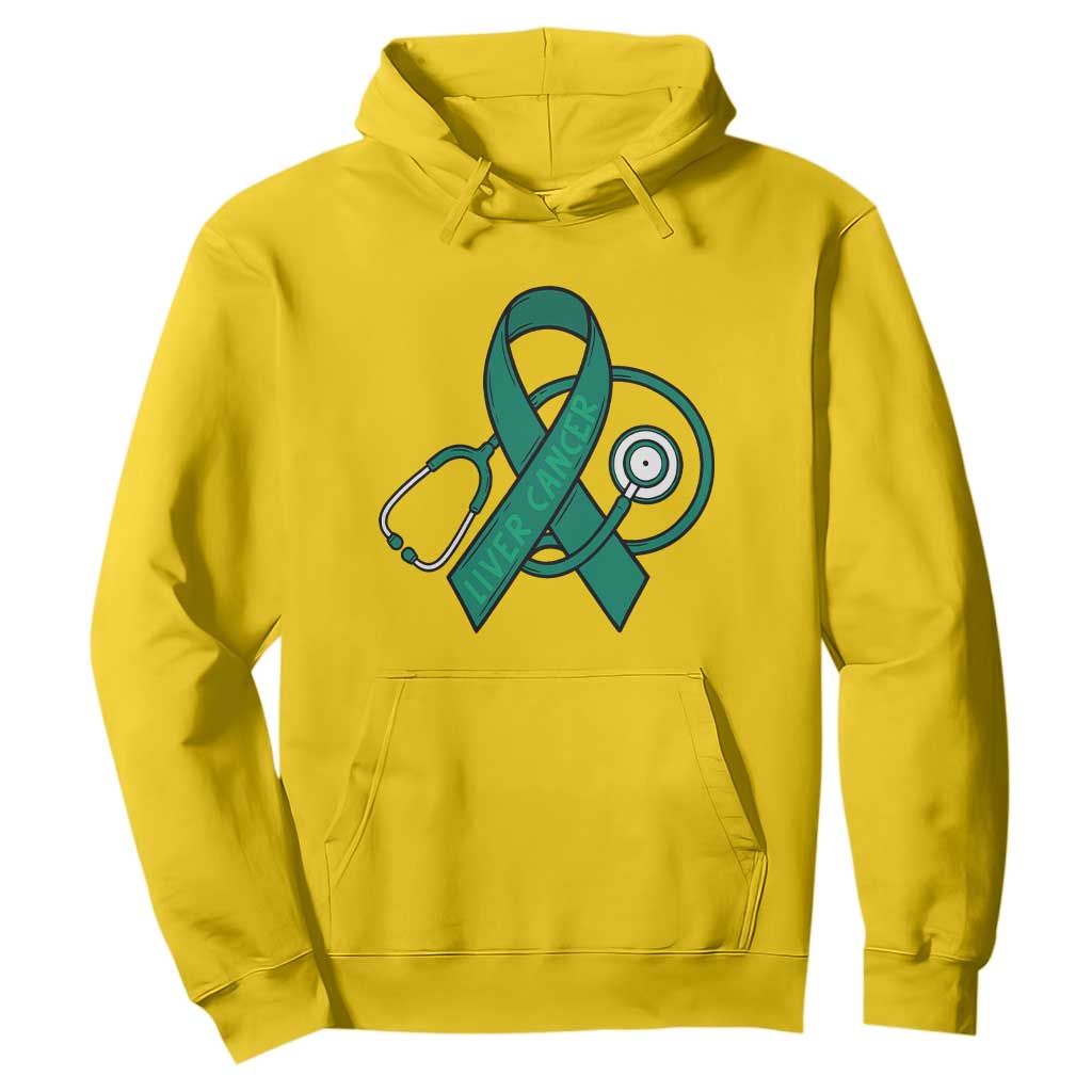 Liver Cancer Strong Nurse Warrior Hoodie Stethoscope Healthcare Support Gift