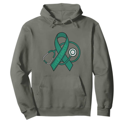 Liver Cancer Strong Nurse Warrior Hoodie Stethoscope Healthcare Support Gift