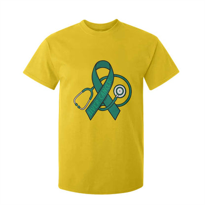Liver Cancer Strong Nurse Warrior T Shirt For Kid Stethoscope Healthcare Support Gift
