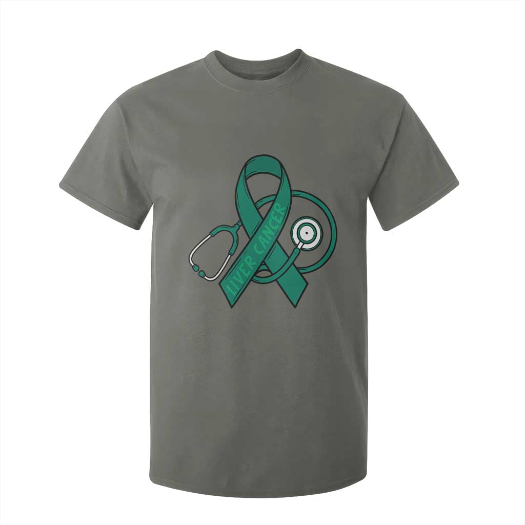 Liver Cancer Strong Nurse Warrior T Shirt For Kid Stethoscope Healthcare Support Gift