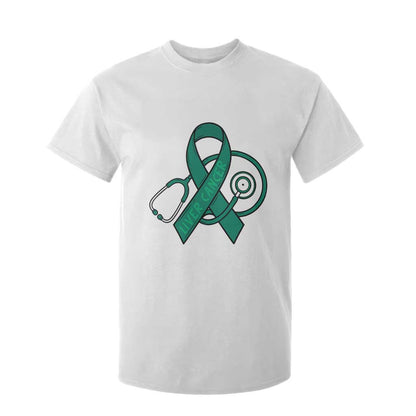 Liver Cancer Strong Nurse Warrior T Shirt For Kid Stethoscope Healthcare Support Gift