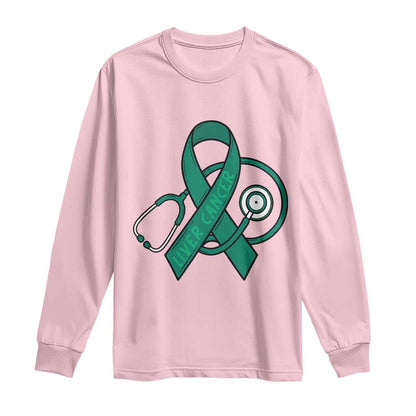 Liver Cancer Strong Nurse Warrior Long Sleeve Shirt Stethoscope Healthcare Support Gift