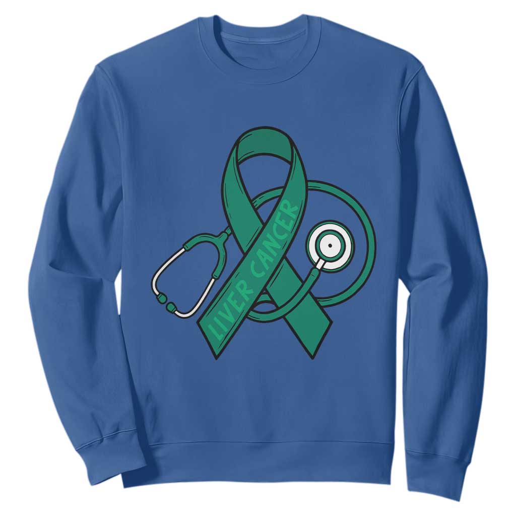 Liver Cancer Strong Nurse Warrior Sweatshirt Stethoscope Healthcare Support Gift