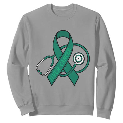 Liver Cancer Strong Nurse Warrior Sweatshirt Stethoscope Healthcare Support Gift