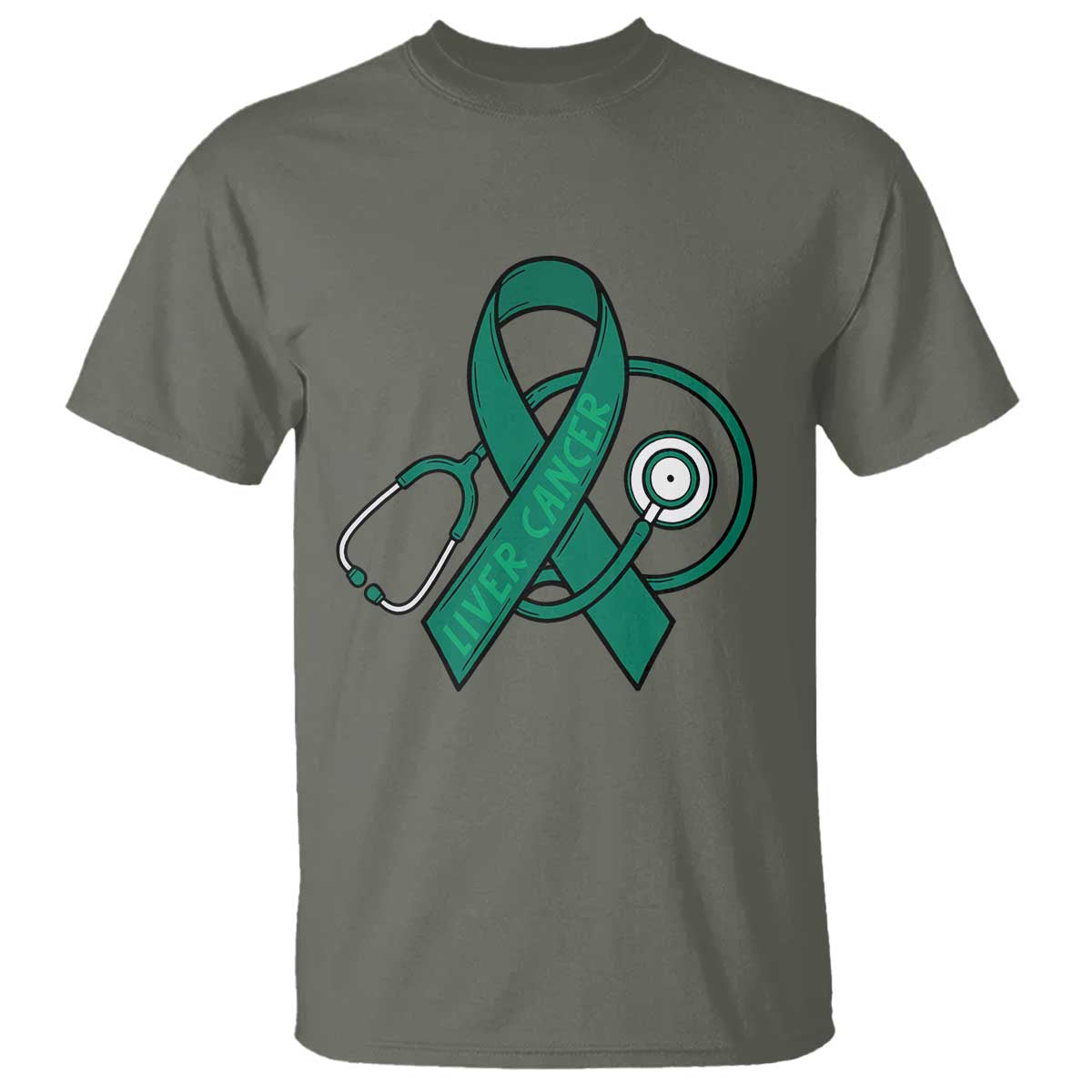 Liver Cancer Strong Nurse Warrior T Shirt Stethoscope Healthcare Support Gift