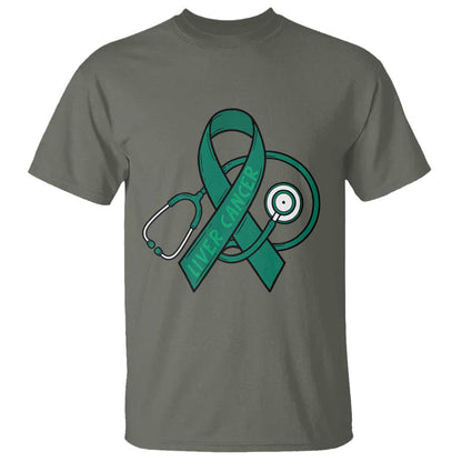 Liver Cancer Strong Nurse Warrior T Shirt Stethoscope Healthcare Support Gift