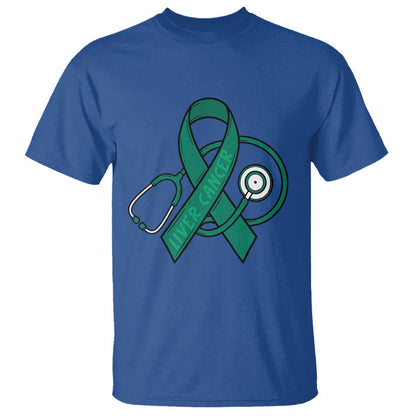 Liver Cancer Strong Nurse Warrior T Shirt Stethoscope Healthcare Support Gift