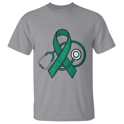 Liver Cancer Strong Nurse Warrior T Shirt Stethoscope Healthcare Support Gift