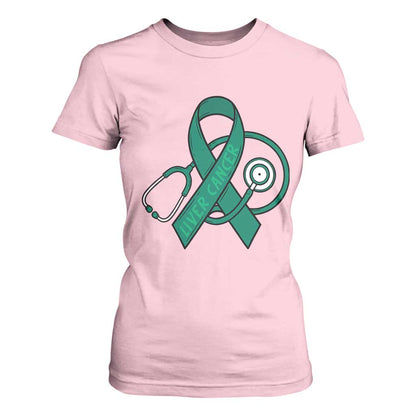 Liver Cancer Strong Nurse Warrior T Shirt For Women Stethoscope Healthcare Support Gift