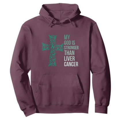 My God Is Stronger Than Liver Cancer Hoodie Faith Hope Support Gift