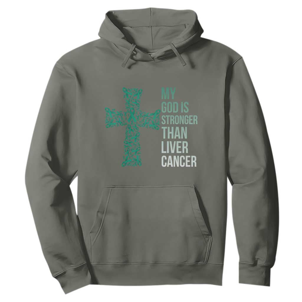 My God Is Stronger Than Liver Cancer Hoodie Faith Hope Support Gift