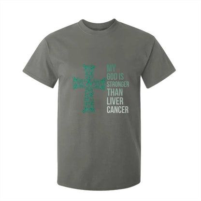 My God Is Stronger Than Liver Cancer T Shirt For Kid Faith Hope Support Gift