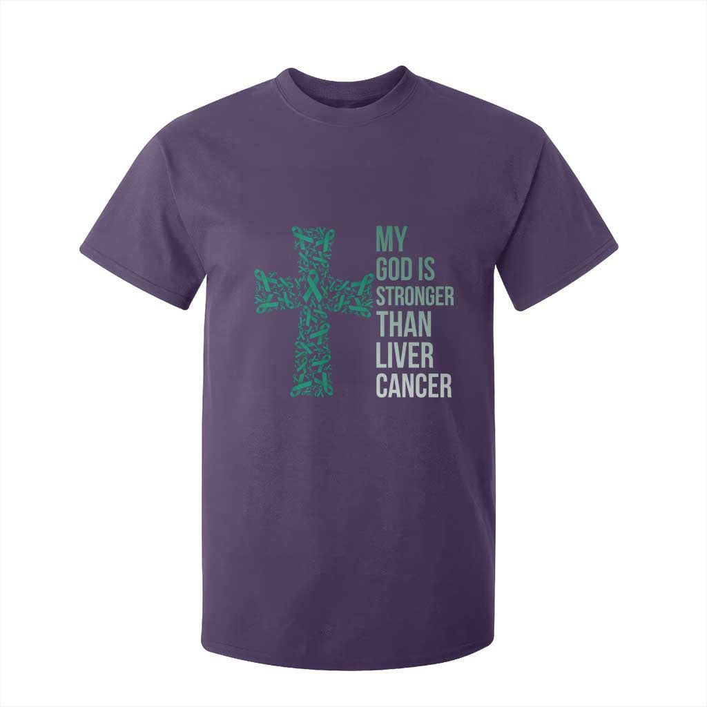 My God Is Stronger Than Liver Cancer T Shirt For Kid Faith Hope Support Gift