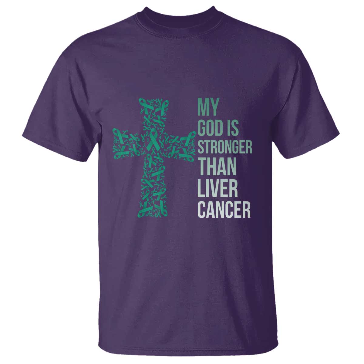 My God Is Stronger Than Liver Cancer T Shirt Faith Hope Support Gift