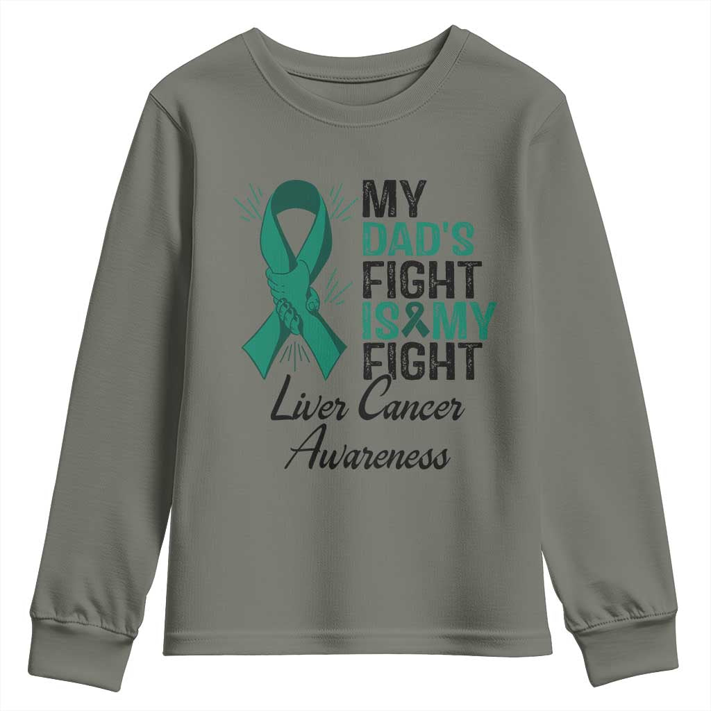 Liver Cancer Support Warrior Gift Youth Sweatshirt My Dad Fight My Fight