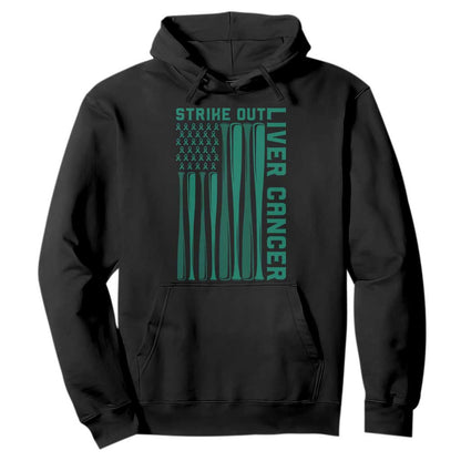 Strike Out Liver Cancer Baseball Hoodie American Flag Support Gift