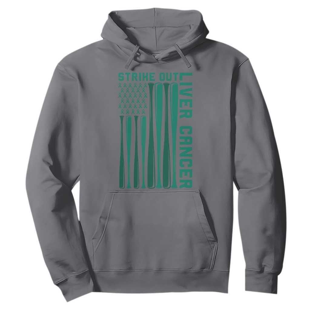 Strike Out Liver Cancer Baseball Hoodie American Flag Support Gift