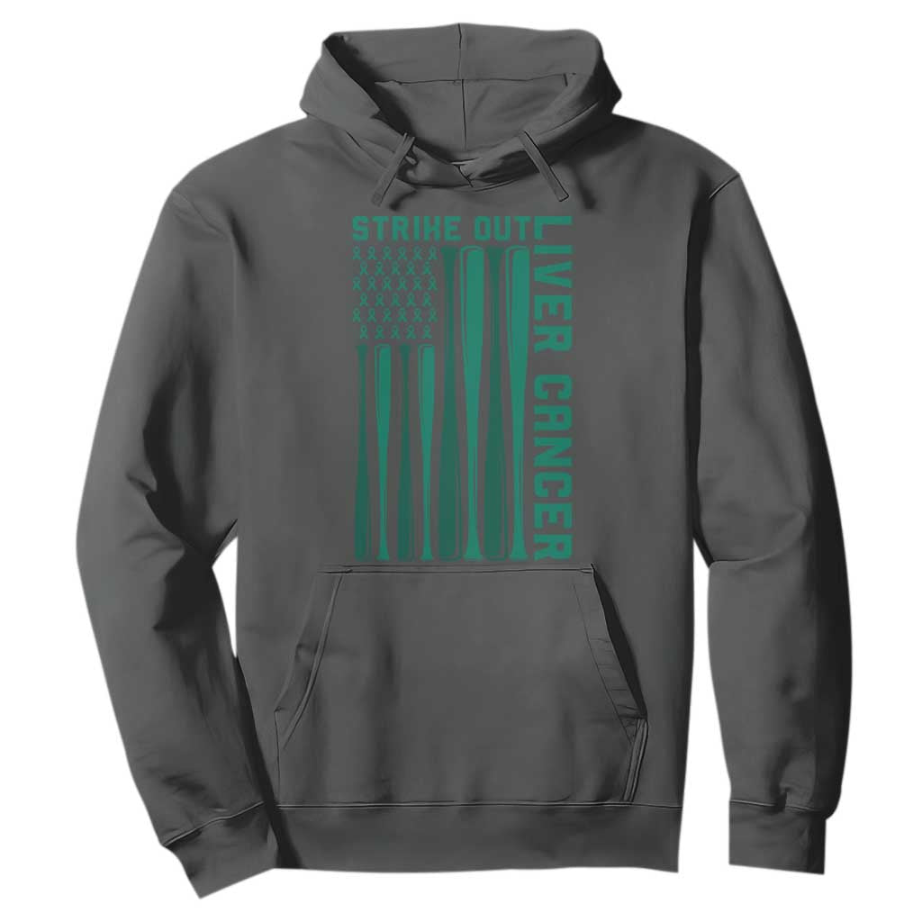 Strike Out Liver Cancer Baseball Hoodie American Flag Support Gift
