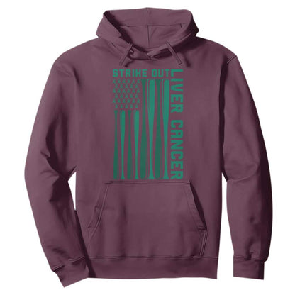 Strike Out Liver Cancer Baseball Hoodie American Flag Support Gift