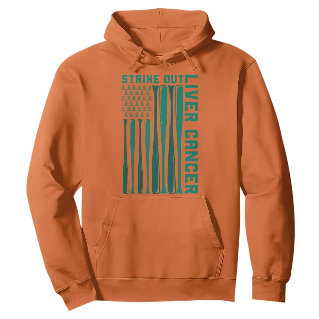 Strike Out Liver Cancer Baseball Hoodie American Flag Support Gift
