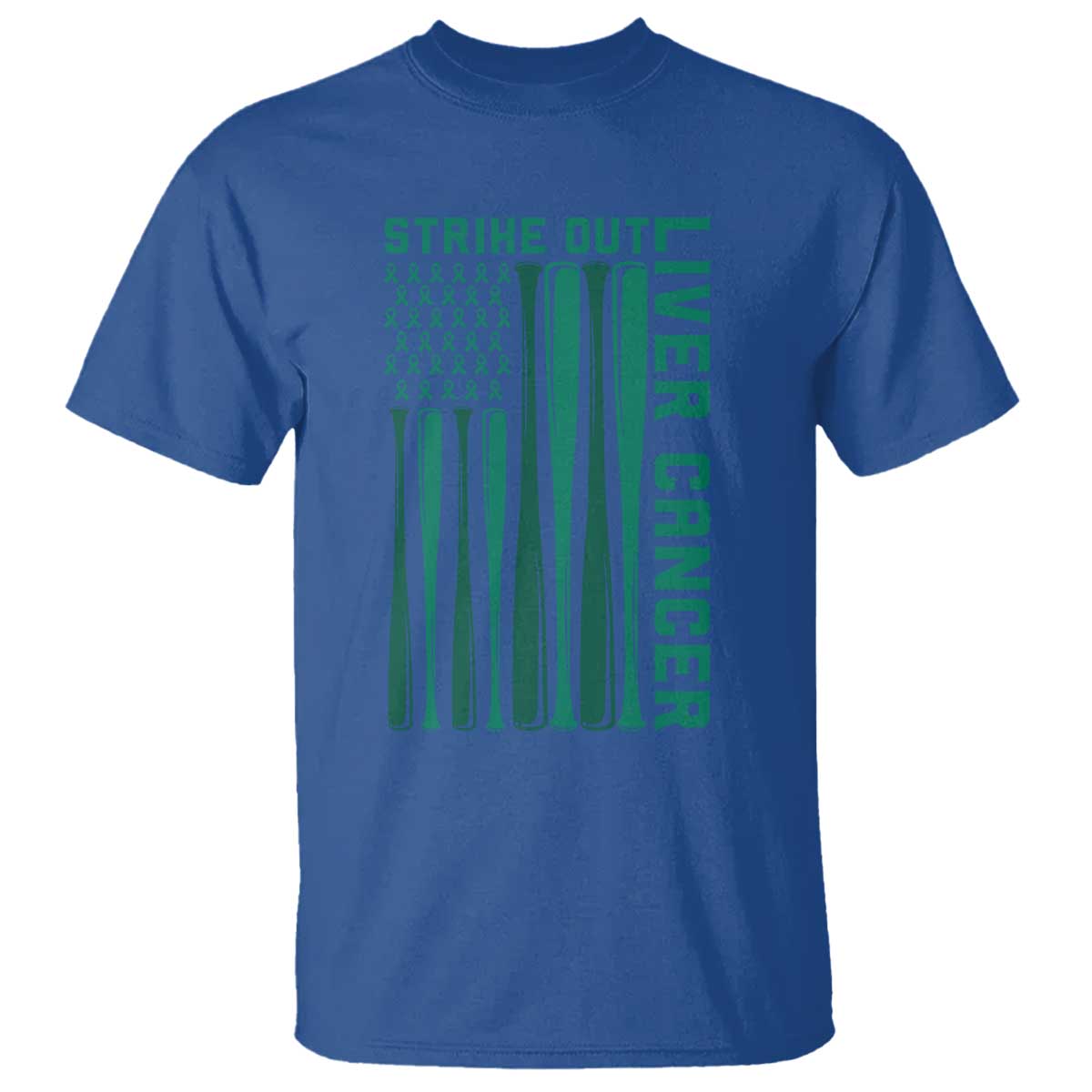 Strike Out Liver Cancer Baseball T Shirt American Flag Support Gift