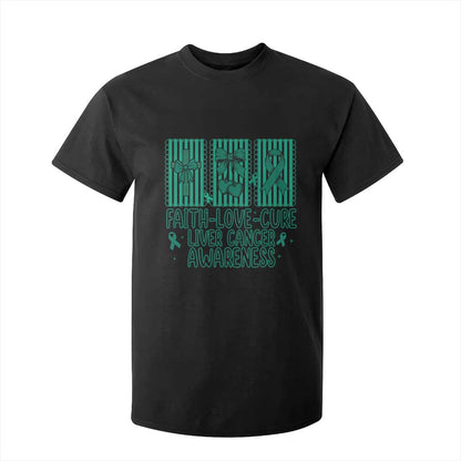 Faith Love And Cure Liver Cancer T Shirt For Kid Hope Survivor Support