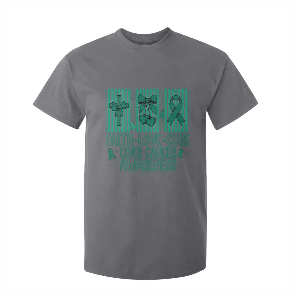 Faith Love And Cure Liver Cancer T Shirt For Kid Hope Survivor Support