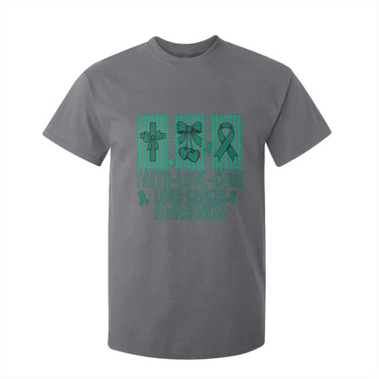 Faith Love And Cure Liver Cancer T Shirt For Kid Hope Survivor Support