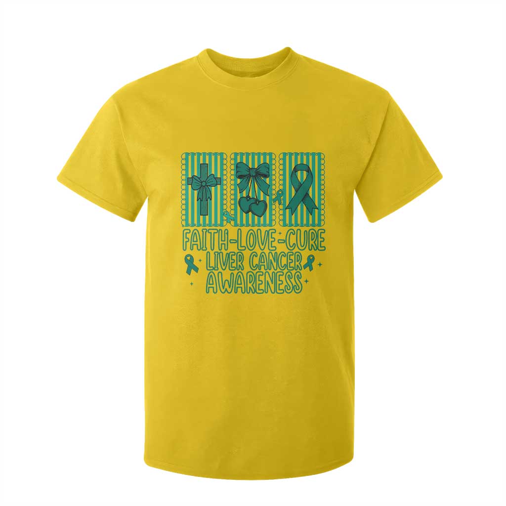 Faith Love And Cure Liver Cancer T Shirt For Kid Hope Survivor Support
