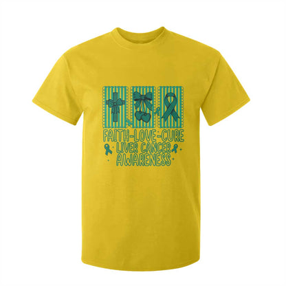 Faith Love And Cure Liver Cancer T Shirt For Kid Hope Survivor Support